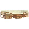 vidaXL Комплект дивани за открито 7 pcs Натурален и Крема