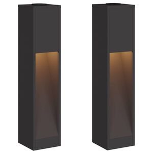 vidaXL Слънчев LED светлинен указател 2 бр. Топло бяло 18 x 18 x 80 см