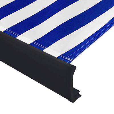 vidaXL Автоматична касетъчна тента, 400x300 см, синьо и бяло
