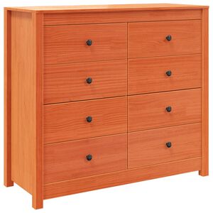 vidaXL Страничен шкаф, восъчнокафяв, 100x40x90 см, борово дърво масив
