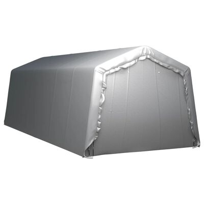 vidaXL Палатка за съхранение, 300x750 см, стомана, сива