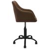 vidaXL Въртящ се трапезен стол, кафяв, текстил