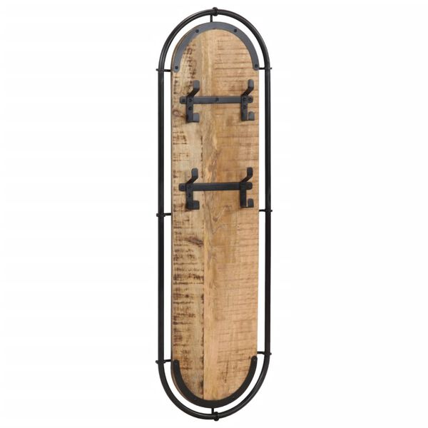 vidaXL Стенни закачалки за дрехи с 4 куки 2 бр масивно дърво манго