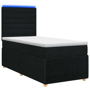 vidaXL LED легло с матрак с LED ленти Черно 80 x 200 cm Текстил