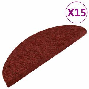 vidaXL Самозалепващи стелки за стълби, 15 бр, 56x17x3 см, червени