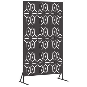 vidaXL Екран за уединение 100 x 50 x 180 см Стомана Черно