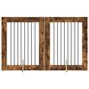 vidaXL Врата за кучета с поставки 2 pcs Опушен дъб 80 x 100 cm