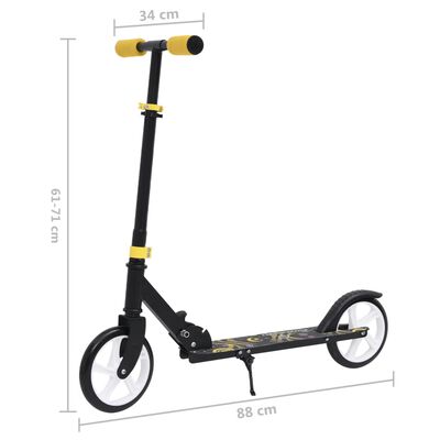 vidaXL Детски скутер с 2 колела, регулируемо кормило, жълт