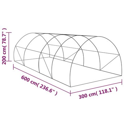 vidaXL Оранжерия, 18 м², 600x300x200 см