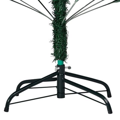 vidaXL Изкуствена коледна елха LED и комплект топки зелена 180 см PVC