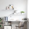 vidaXL Стенен рафт 2 pcs Бял мрамор 120 x 23,5 x 4 см Инженерно дърво