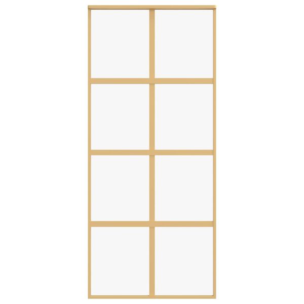 vidaXL Плъзгаща се врата 90x205 см прозрачно ESG стъкло и алуминий