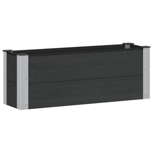 vidaXL Градинска повдигната леха Черно 100 x 30 x 36 cm WPC и алуминий