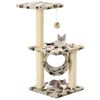 vidaXL Котешко дърво със сизалени стълбове, 65 см, бежово на лапички