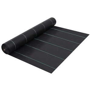 vidaXL Мрежа за мулчиране, матово черна, 1x10 м, PP