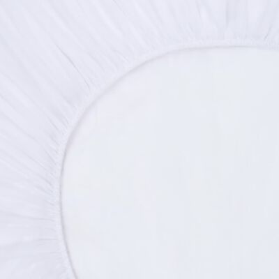 vidaXL Чаршафи с ластик, непромокаеми, 2 бр, памук, 140x200 см, бели
