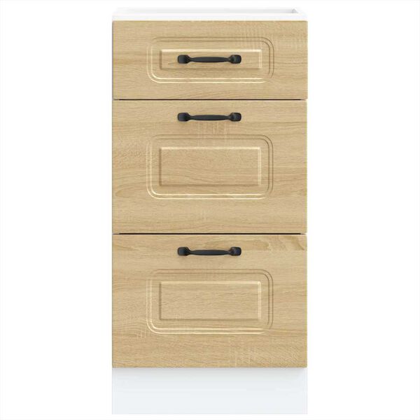 vidaXL Кухненски шкаф "Kalmar" с висок гланц, бяло, инженерно дърво