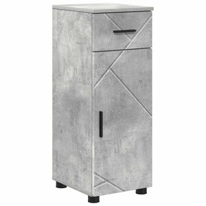 vidaXL Шкаф за баня с чекмедже с врата Циментено сиво 30 x 35 x 80 см