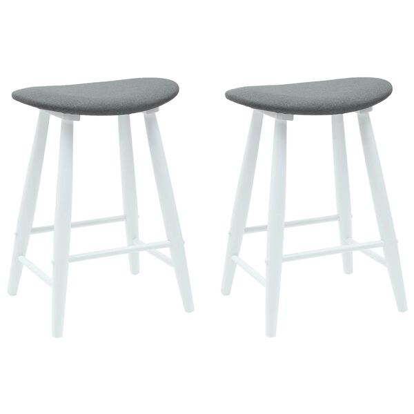 vidaXL Обедени столове 2 pcs Бяло 46 x 37 x 63 см Солидно гумено дърво