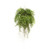 Emerald Изкуствена висяща папрат с корени, 55 см