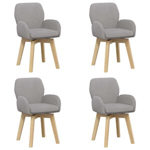 vidaXL Въртящи се трапезни столове 4 бр. Букле Светлосиво
