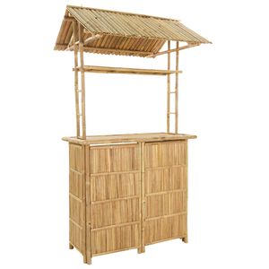 vidaXL Външна бар маса Естествен 115 x 95 x 214 см Бамбук