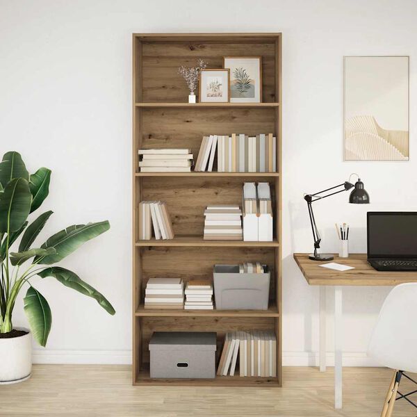 vidaXL Библиотека, дъб артизан, 80x30x189 см, инженерно дърво