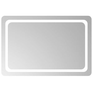 vidaXL LED огледало за баня Прозрачен 90 x 60 cm закалено стъкло