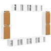 vidaXL ТВ шкаф 8 pcs Лъскаво бяло