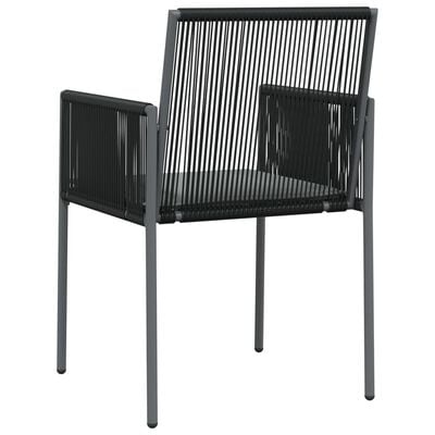 vidaXL Външен стол с възглавници 2 бр черни 54x60,5x83,5 см полиратан