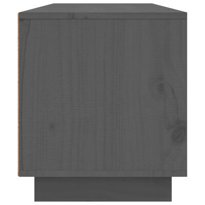 vidaXL ТВ шкаф, сив, 140x35x40 см, бор масив