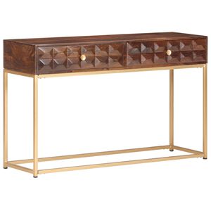 vidaXL Конзолна маса 122x36x75 см, масивно мангово дърво