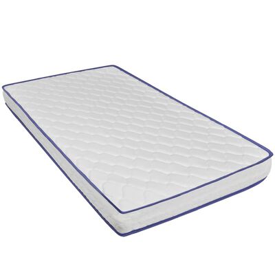 vidaXL Легло с матрак от мемори пяна, сиво, изкуствена кожа, 90x200 см