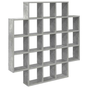 vidaXL Стенен рафт Бетонно сиво 100 x 13 x 100 см Инженерна дървесина