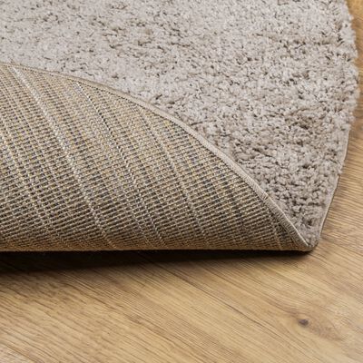 vidaXL Шаги килим с дълъг косъм "PAMPLONA" модерен бежов Ø 120 см