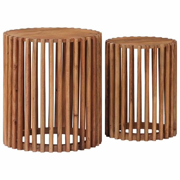 vidaXL Комплект помощни маси със съхранение Кафяво 40 x 40 x 45 cm