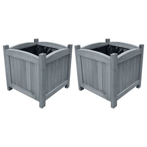vidaXL Градински повдигнати легла, 2 бр, 30x30x30 см, ела масив