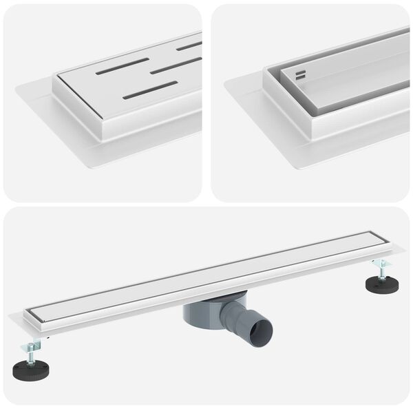 vidaXL Душ канал 2-в-1 с 360&deg; сифони Сребрист 70 cm