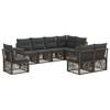 vidaXL Градински Софа Комплект 8 pcs Сив и тъмен сив полиратан