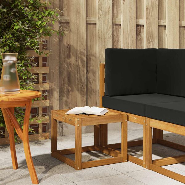 vidaXL Столче пейка Естествен 43 x 43 x 37 см Солидно акациево дърво