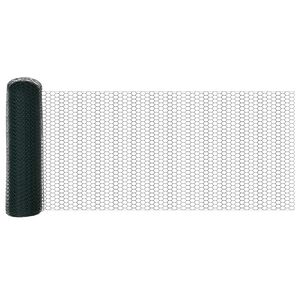 vidaXL Шестоъгълна ограда Зелен 0.4 x 10 м Стомана