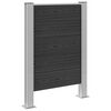 vidaXL Оградка за кошче Сиво 85 x 12 x 115 см Алуминий и WPC