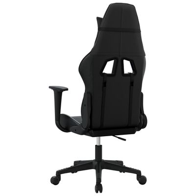 vidaXL Гейминг стол, черен, изкуствена кожа
