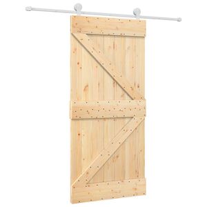 vidaXL Преплъзваща се врата 95 x 210 cm Естествено и бяло