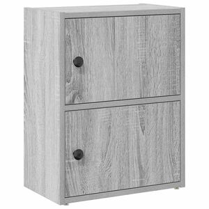 vidaXL Библиотека, сив сонома, 40x24x52 см, инженерно дърво