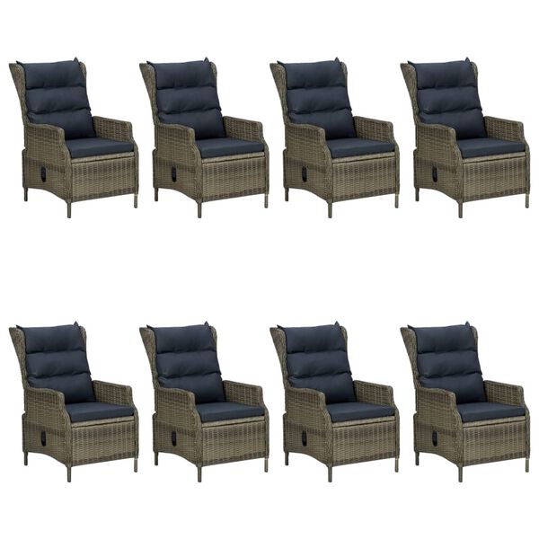 vidaXL Градински трапезен комплект, 9 части, кафяв