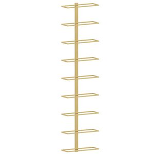 vidaXL Стойка за вино за 9 бутилки, стенен монтаж, златиста, желязо