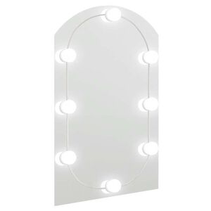 vidaXL Огледало с LED лампи, 60x40 см, стъкло, арка