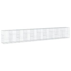 vidaXL Габионна кошница с покритие, 1000x100x150см, поцинковано желязо