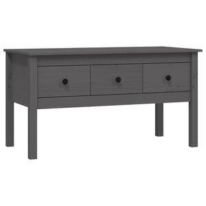 vidaXL Кафе маса, Сиво, 102x49x55 см, борово дърво масив